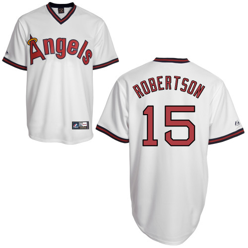 Daniel Robertson #15 MLB Jersey-Los Angeles Angels of Anaheim Men's Authentic Cooperstown White Baseball Jersey